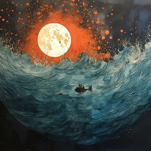 Två båtar gled tyst genom bläckvatten mot den virvlande Charybdis, fullmånen det enda ljuset i Nordsjöns tomma värld. 1
