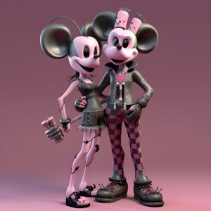 mardröm innan jul punk rosa minnie och mickey mouse 1