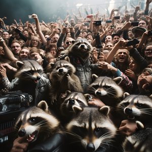 en hord full av tvättbjörnar på en rockshow 3