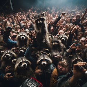 en hord full av tvättbjörnar på en rockshow 4