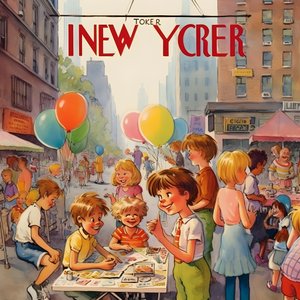 färgglada new yorker cover vintage tecknad gag 2