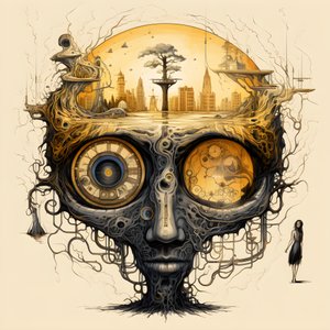 leonardo davinci koncept skiss albumkonstverk rot av ett träd som växer ur jorden och stiger upp i himlen som jack och bönstjälken 1