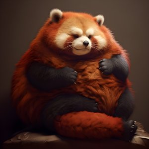 röd panda överviktiga människobarn 1
