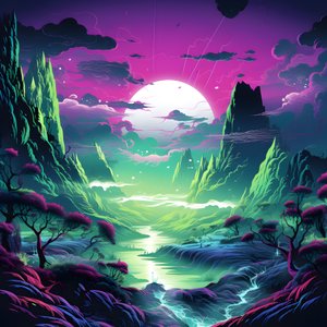 surrealistiskt abstrakt landskap 1