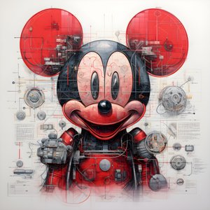 Tekniska ritningar av Cyberpunk Mickey Mouse 3