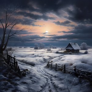 snöigt landskap. En mediefarm 1