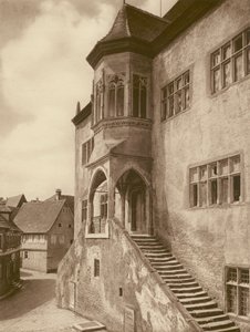 Dettelbach a Main, Rathaus; Dettelbach on the Main, Rådhuset (s/v foto) av Kurt Hielscher