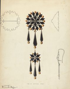 Brosch och örhänge