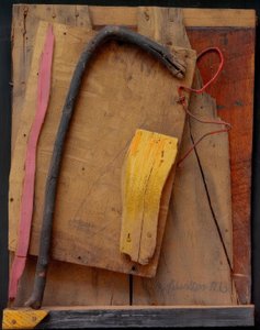 Namnlös (Merz-bild rosa-gul) av Kurt Schwitters