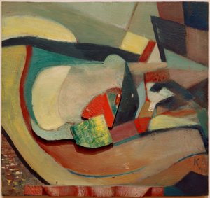 Lättnad med en röd fot av Kurt Schwitters