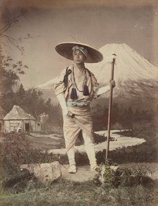 Pilgrim på väg upp för Fujiyama