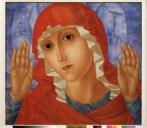 Medkänslans jungfru. Målning av Kuzma Sergeevich Petrov Vodkin (Petrov-Vodkin) (Kouzma Petrov Vodkin) (Petrov-Vodkin) (1878-1939), olja på duk av Kuzma Sergeevich Petrov-Vodkin