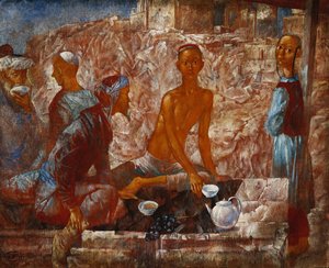 Samarkand Scen av Kuzma Sergeevich Petrov-Vodkin