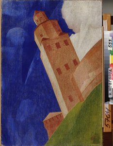 Novgorod Kreml (Ryssland). Målning av Kuzma Sergeevich Petrov Vodkin (Petrov-Vodkin) (Kouzma Petrov Vodkin) (Petrov-Vodkin) (1878-1939), olja på duk av Kuzma Sergeevich Petrov-Vodkin
