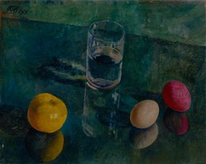 Stilleben mot en grön bakgrund, 1924