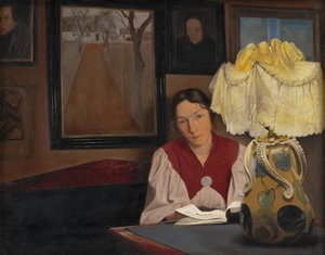 Konstnärens fru av Lamplight av Laurits Andersen Ring