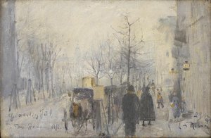 Utsikt från fönstret i Café Osborne uppför Frederiksberg Allé av Laurits Andersen Ring