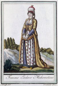 Muhammedansk slavkvinna - i "" Encyclopédie des voyages"" av J. Grasset St Sauveur, red. Deroy, Paris