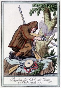 Bonde från Isle of Corsica i bakhåll - i "" Encyclopedia of Travels"" av J. Grasset St Sauveur, Deron, Paris