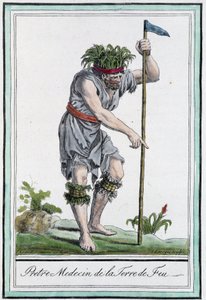 Priest doctor of the Land of Fire (Chile) - i "" Encyclopedia of Travels"" av J.Grasset St Sauveur av L.F. Labrousse