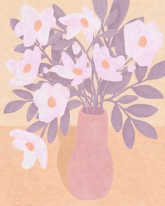 Blommor i rosa vas, 2023 (digital)