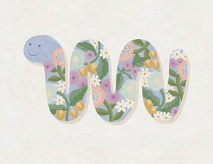 Spring Blooms Worm, 2023 (digital)