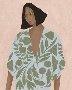 Kvinna i blommig klänning, 2022 (digital)