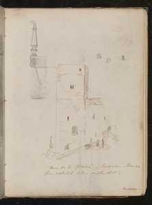 Studie av ett bordsben, arkitektonisk studie, ?Tour de la glacine - avignon - Frankrike av Lady Butler