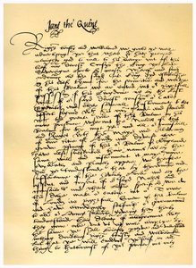 Brev från Lady Jane Gray till William Parr, 10 juli 1553. av Lady Jane Grey