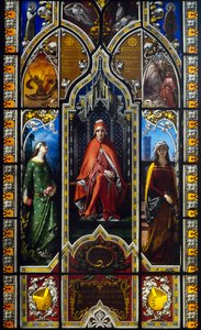 Dantes triumf (1851), målat glasfönster av Giuseppe Bertini (1825-1898), Poldi Pezzoli-museet, Milano, Lombardiet, Italien