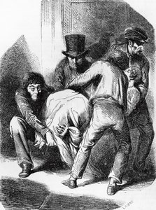 Illustration för hertiginnan av Langeais, roman av Honore de Balzac (1799-1850) från samlingen i flera volymer med titeln Human Comedy, gravyr av Laisne av Laisne Laisne