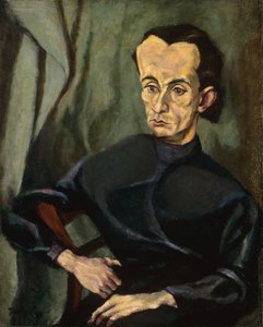 Porträtt av Lajos Kassak (1887-1967), av Tihanyi, Lajos (1885-1938). Olja på duk av Lajos Tihanyi