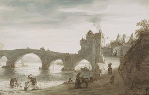Bro över Loire vid Amboise. 1640-talet