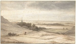Utsikt från sanddynerna i byn Schoorl av Lambert Doomer