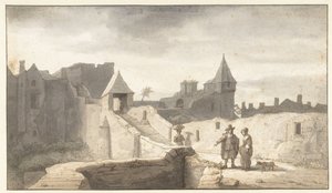 Stadsmuren vid Erdre i Nantes