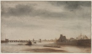 Utsikt över Orléans från Loire, ca. 1670. av Lambert Doomer