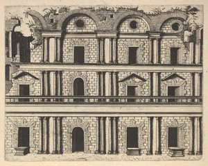 Ruin av en palatsfasad [Palatium M. Agrippa] från serien 