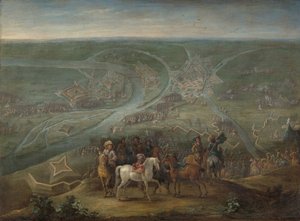 Franska befälhavare vid belägringen av Rheinberg, 1672 av Lambert de Hondt (II)