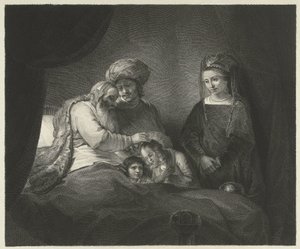 Jakob välsignar Efraim och Manasse av Lambertus Antonius Claessens