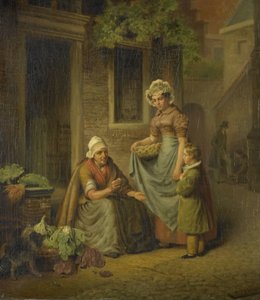 Kvinna som säljer grönsaker av Lambertus Johannes Hansen