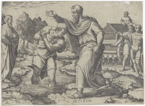 Dop av den etiopiska eunucken av Filip Scener ur Apostlagärningarnas bok (serietitel) av Lambertus Suavius (attributed to)