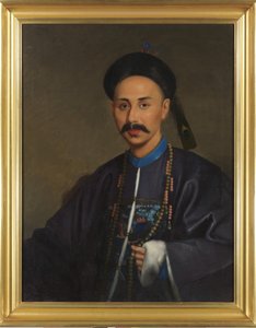 Porträtt av Samqua, ca 1850 (olja på duk) av Lamqua Lamqua