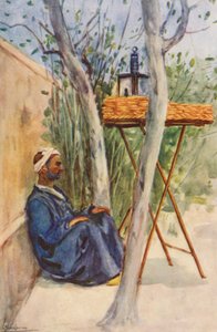 Människor i Egypten: Tårtförsäljare, Baia Cak (färglitografi) av Lance Thackeray