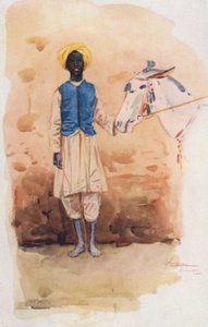 Folket i Egypten: Åsnepojke, Hammar (färglitografi) av Lance Thackeray