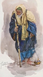 Egyptens folk: Rökelsebrännare, Mobakharati (färglitografi) av Lance Thackeray