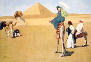 "Poserar vid pyramiderna", 1908.