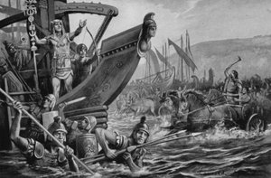 En modig fanbärare (litho) av Lancelot Speed