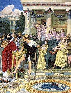 Pelias och Jason, ca 1900 (illustration)