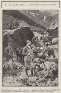"The Twelfth" - en typisk scen på Scots Moors (litho) av Lancelot Speed