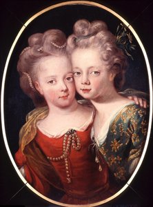 Dubbelporträtt av Isabella Charlotte och Sophia Hedwig som barn